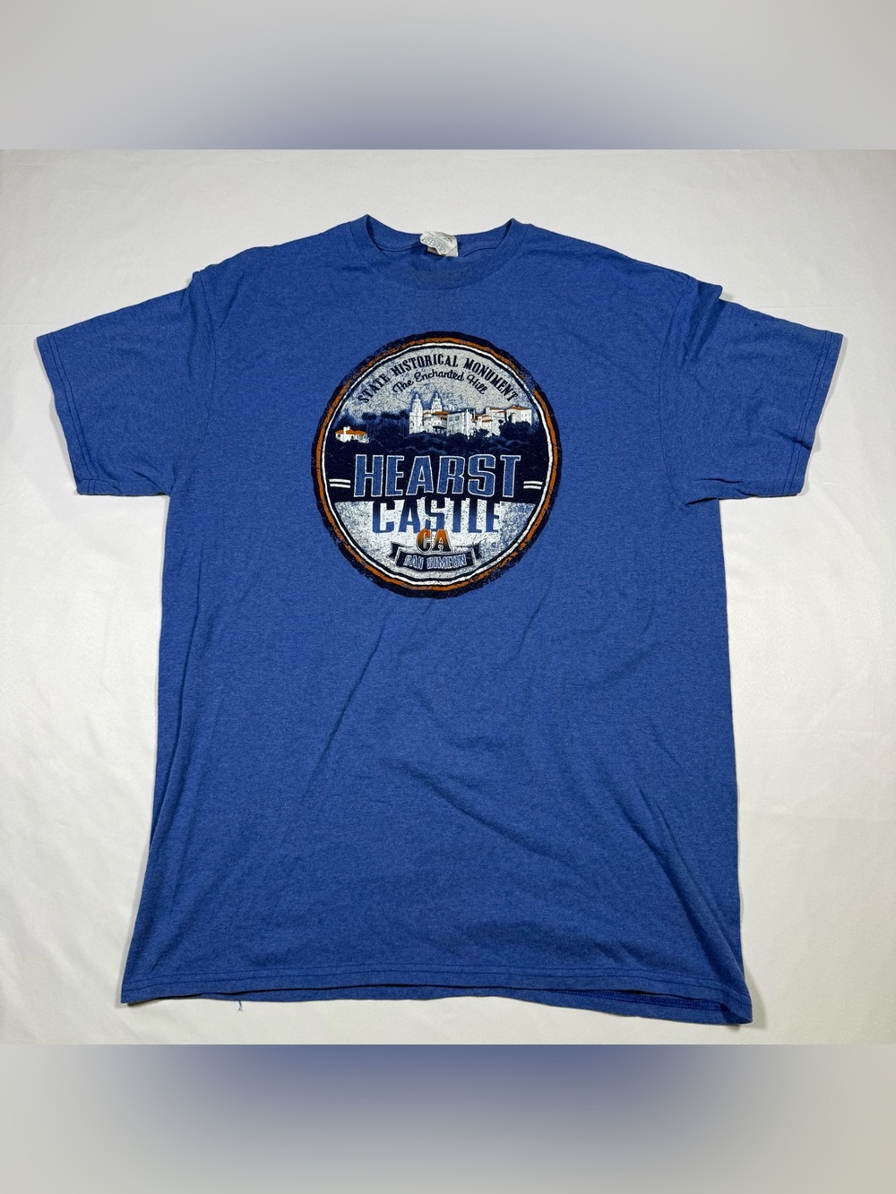 E1 HEARST CASTLE San Simeon, CA Blue Graphic T-Shirt Mens Size L